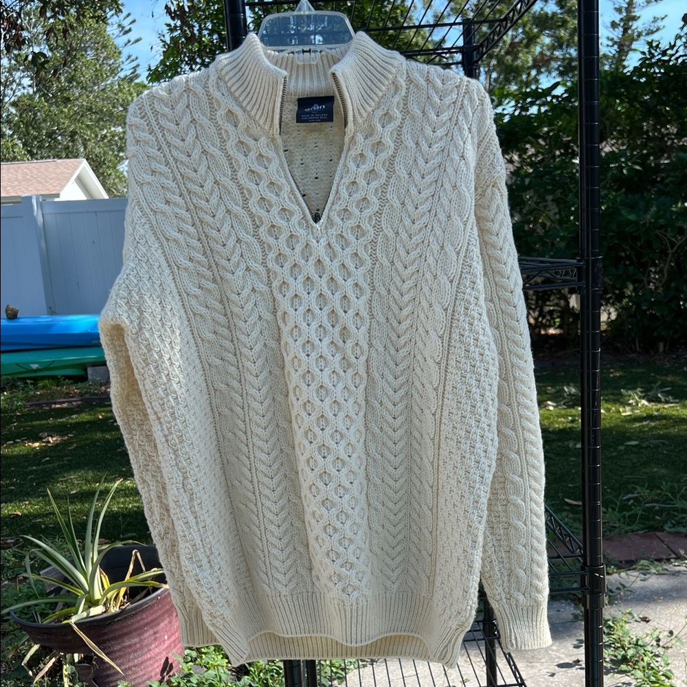 Classic V-Neck Cream Sweater